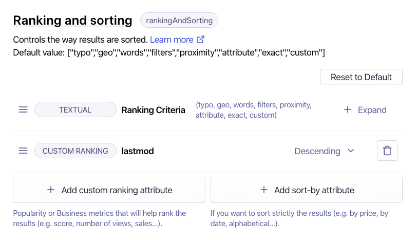 RankingSorting